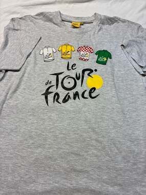 Le Tour de France Graphic T-Shirt with Jersey Icons Grey XXL